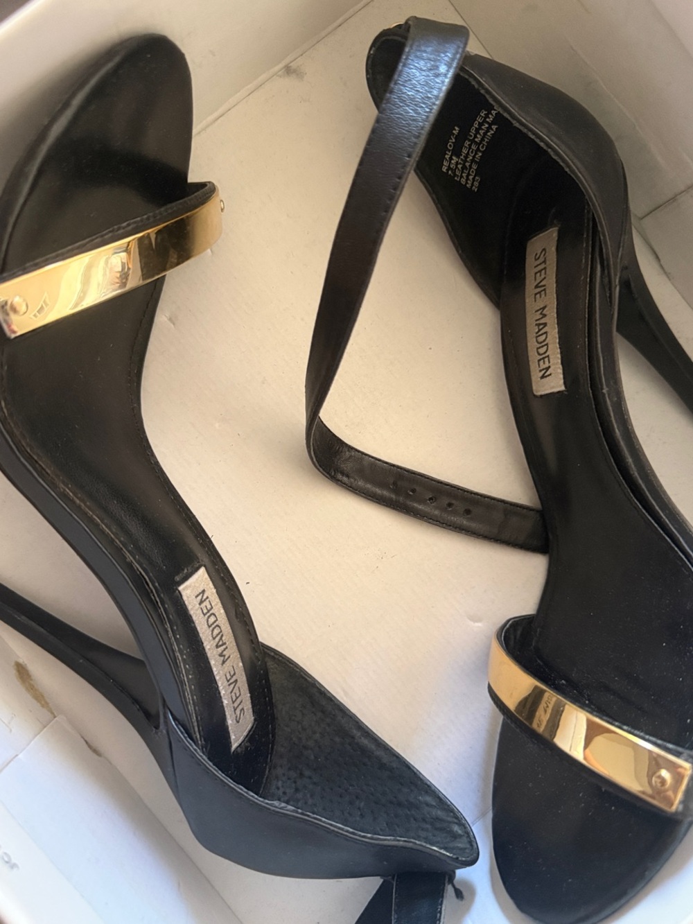 Steve Madden Black Strappy Stiletto Heels